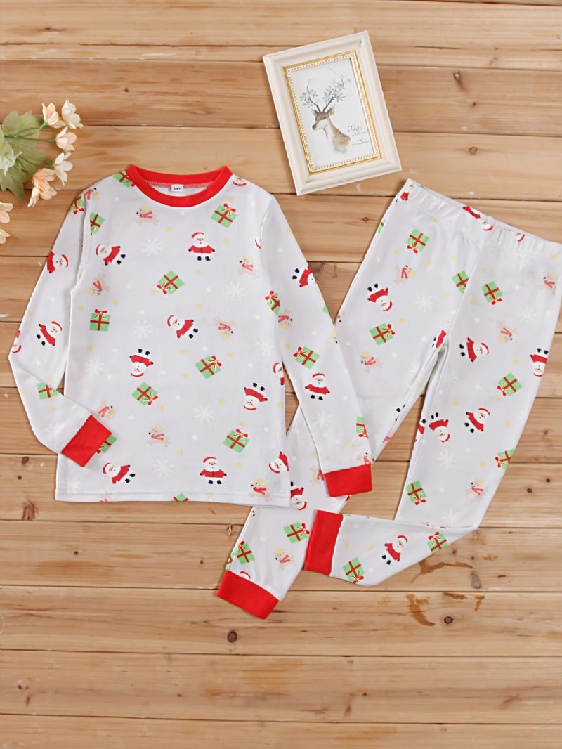 2 Stk Børn Christmas Printed Tight Fit Pyjamas