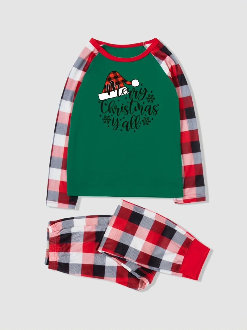 2023 Merry Christmas Plaid-stribet Pyjamas Loungewear Drenge