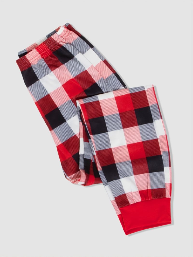 2023 Merry Christmas Plaid-stribet Pyjamas Loungewear Drenge