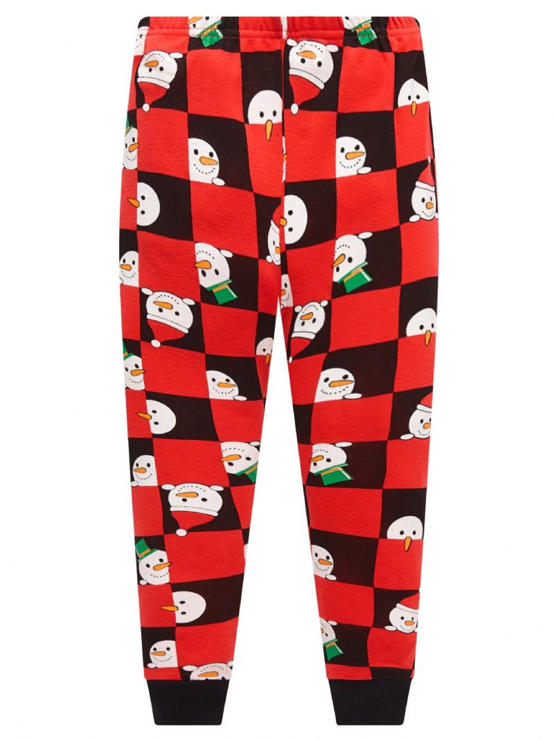 2stk Drenge Christmas Snowman Pattern Pullover Pyjamas Bukser Dragter