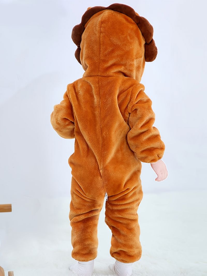 Baby Hooded Romper Thermal Animal Costume Jumpsuit Novelty Pyjamas