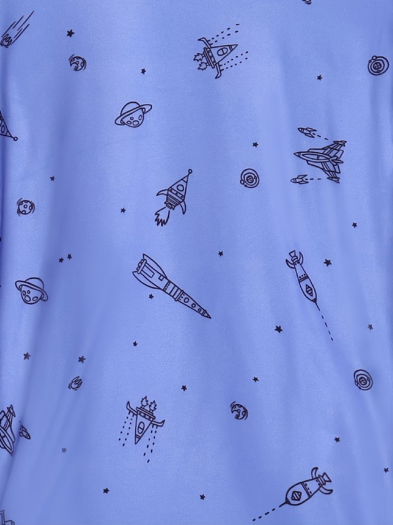 Drenge Blue Airplane Rocket Print Pyjamassæt