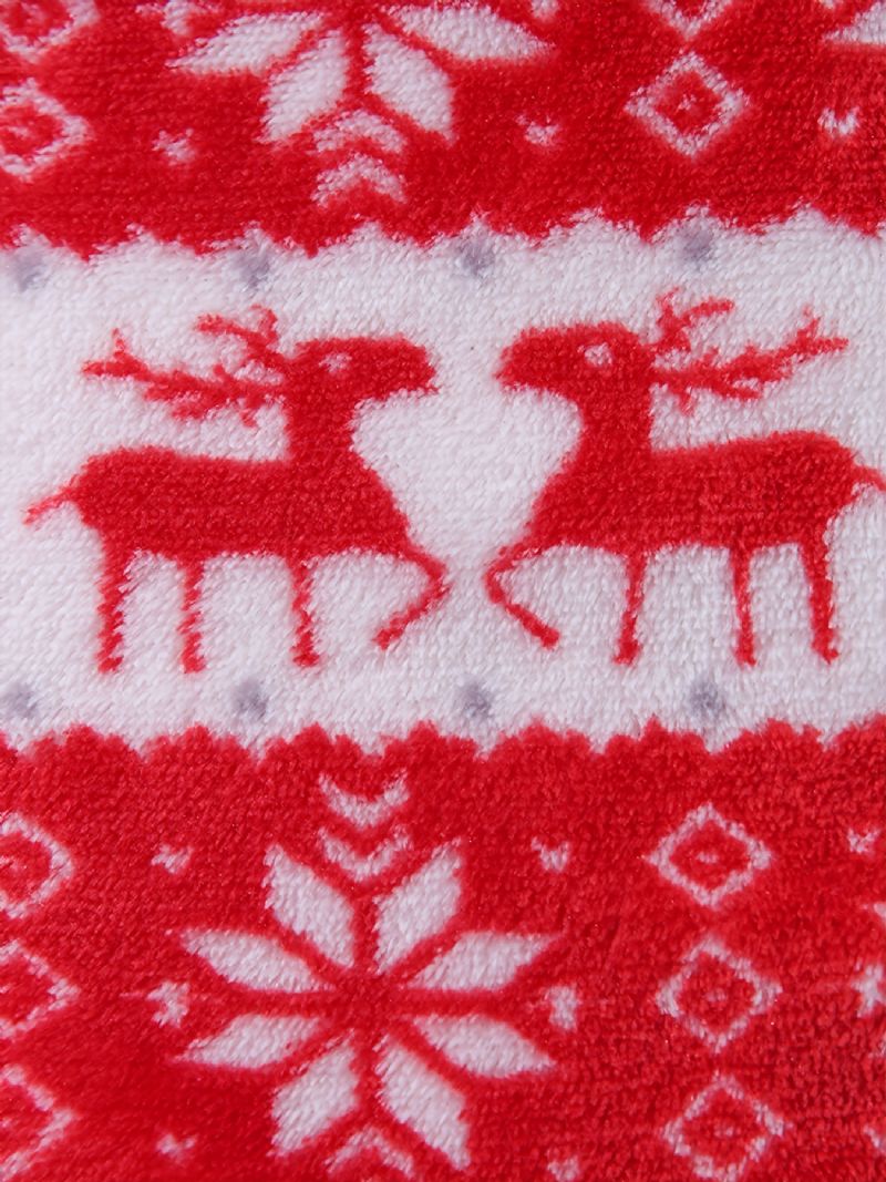 Efterår Vinter Nye Piger Drenge Flanell Hjorte Printet Jule-pyjamas I Ét Stykke