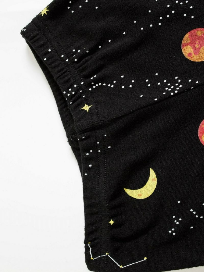 Popshion 2 Stk Drenge Starry Sky Cosmic Planet Langærmet Pyjamas Bomuldsdragt