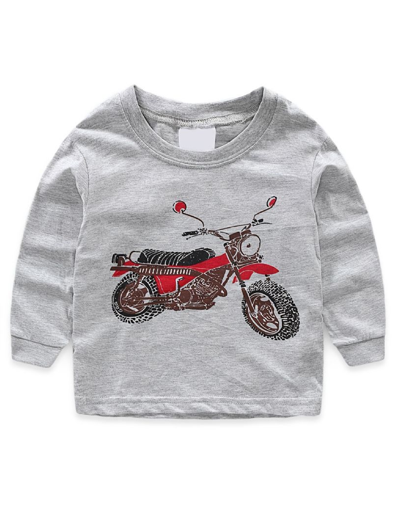 Småbørn Børn Drenge Pyjamas Sæt Langærmet Top & Bukser Med Moto Print Sæt