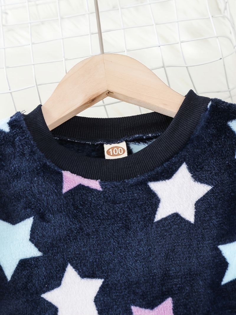 Småbørn Piger Flanell Star Pattern Pyjamas Pullover Bukser