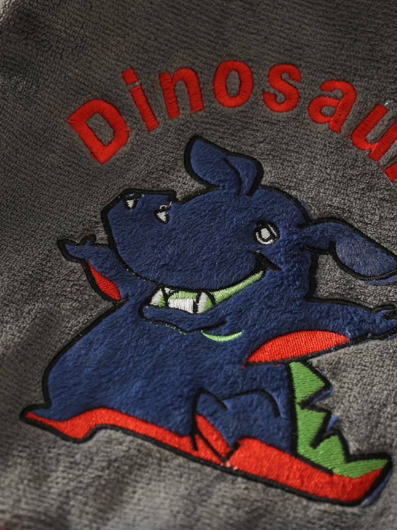 Toddler Baby Pyjamas Familie Outfit Dinosaur Broderi Rund Hals Langærmet Top & Bukser Sæt Til Drenge Piger Børn Tøj