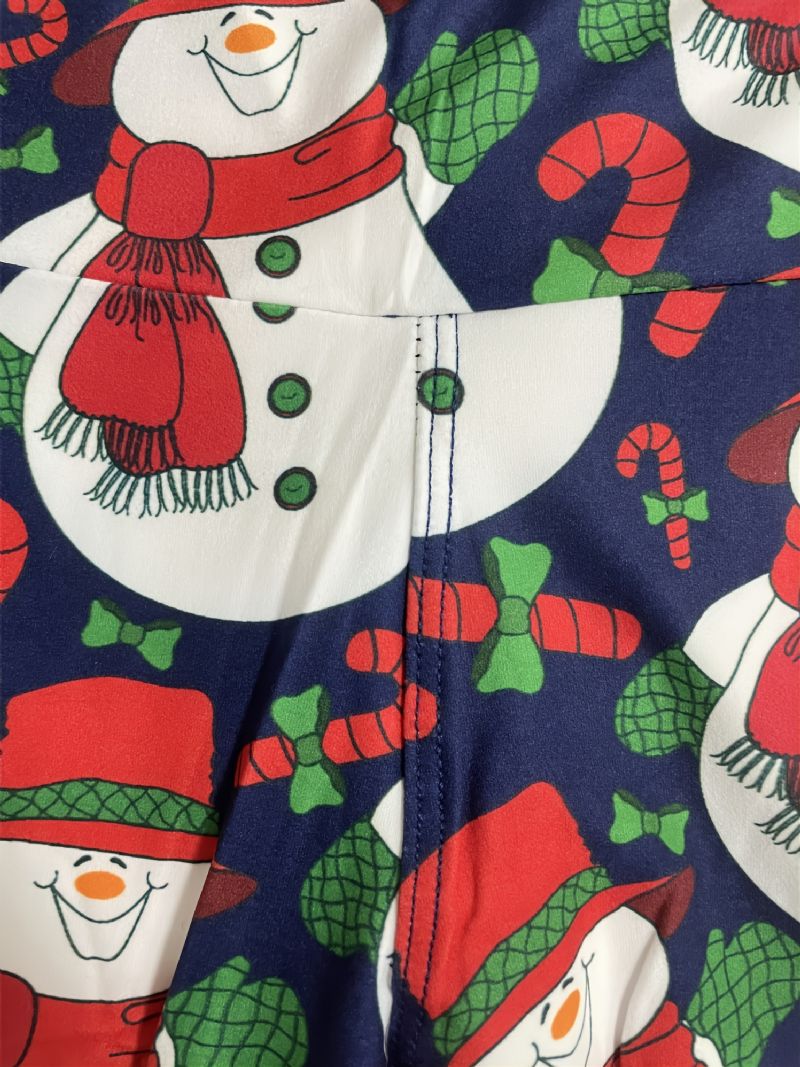 Autumn Winter Piger Christmas Series Snowman Printed Leggings