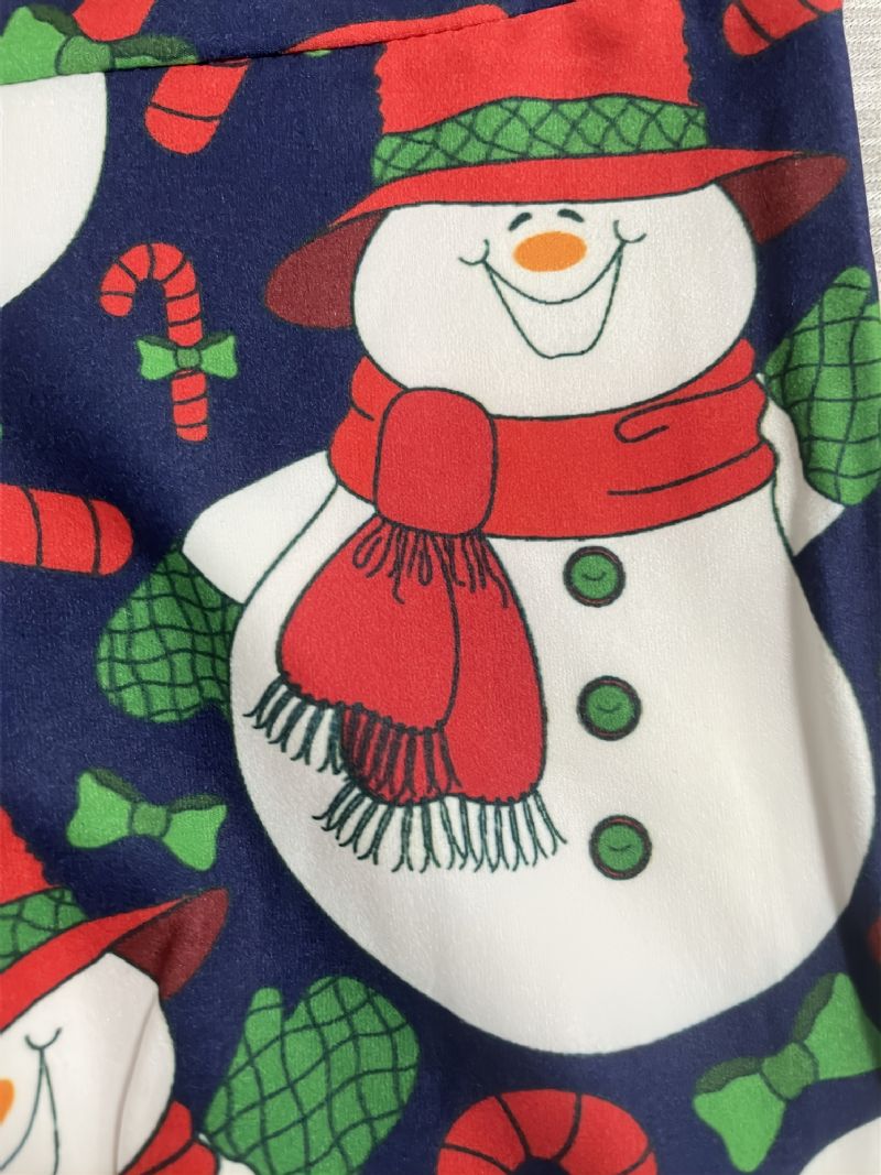 Autumn Winter Piger Christmas Series Snowman Printed Leggings