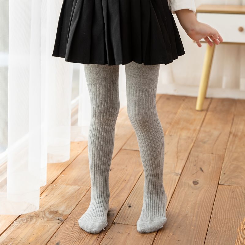 Baby Piger Grå Strik Tights Leggings Strømper Blød Varm Strømpebukser Børnetøj