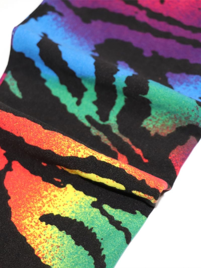 Børn Piger Sort Regnbue Tie Dye Leggings Tie Dye Stretch Bløde Bukser