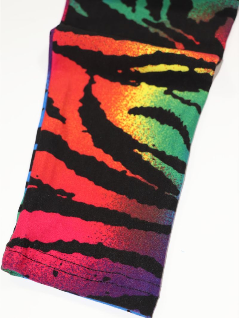 Børn Piger Sort Regnbue Tie Dye Leggings Tie Dye Stretch Bløde Bukser