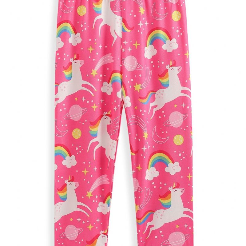 High Stretch Piger Tegneserie Unicorn Leggings