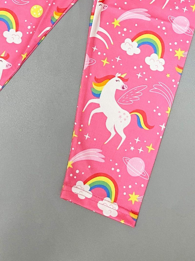 High Stretch Piger Tegneserie Unicorn Leggings