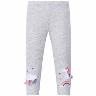 Piger Casual Stretch Tassel Unicorn Leggings