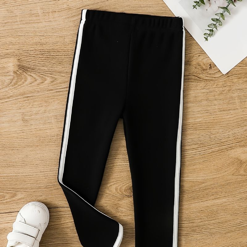 Piger Casual Stribede Leggings Simple Bomuldsbukser Til Udendørs Vintersport