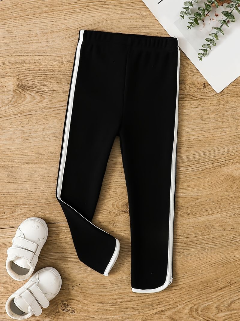 Piger Casual Stribede Leggings Simple Bomuldsbukser Til Udendørs Vintersport