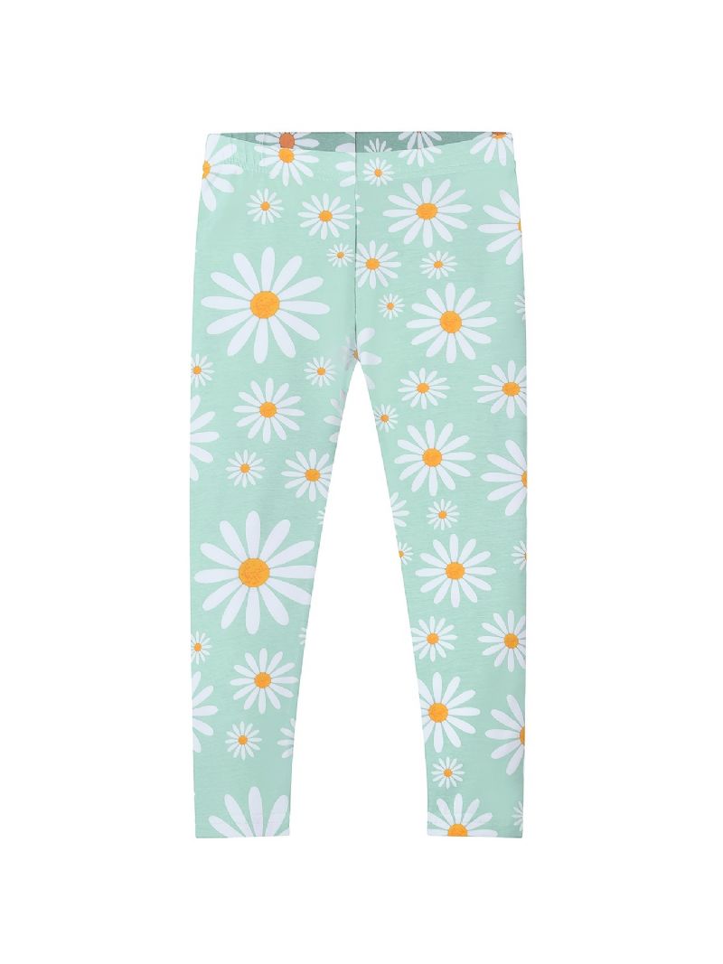 Piger Daisy Print Stretch Leggings