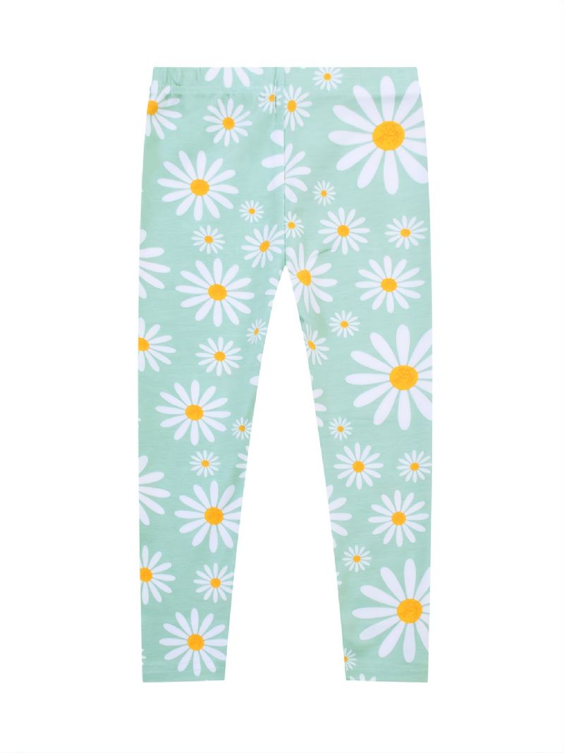 Piger Daisy Print Stretch Leggings