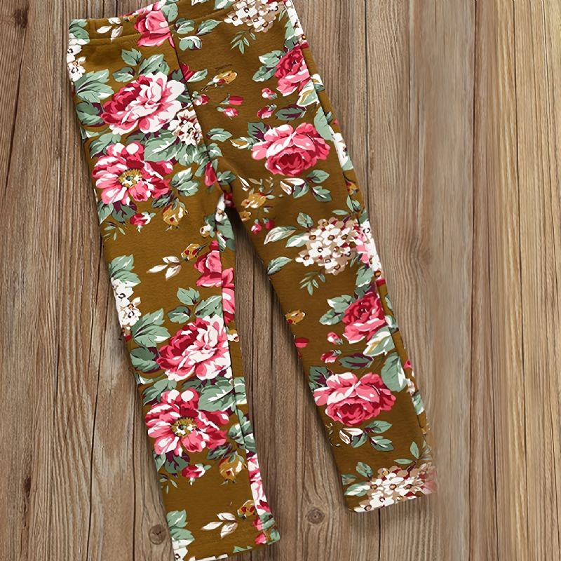 Piger Floral Full Print Sports Leggings