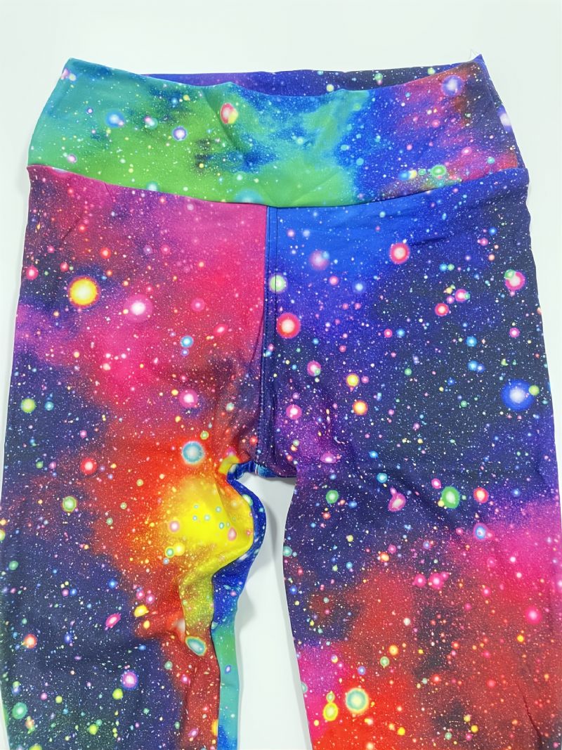 Piger Galaxy Print Leggings Med Høj Stretch