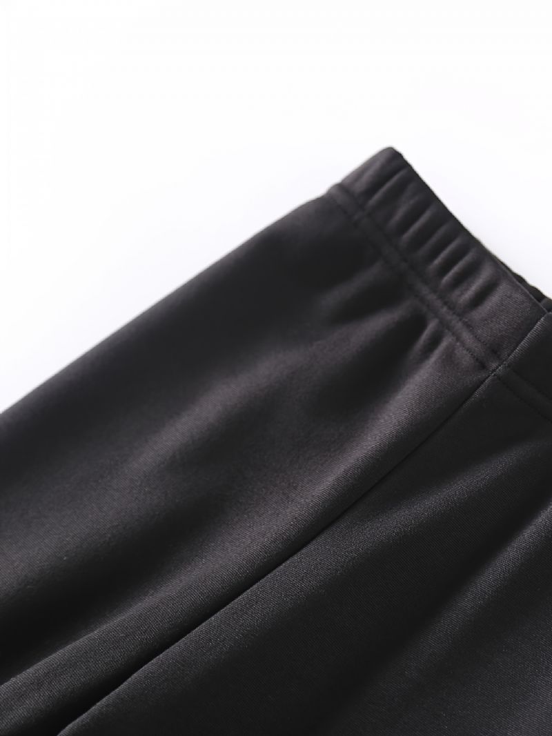 Piger High Stretch Bløde Leggings Patchwork Varme Fleeceforede Bukser Vinter Børnetøj