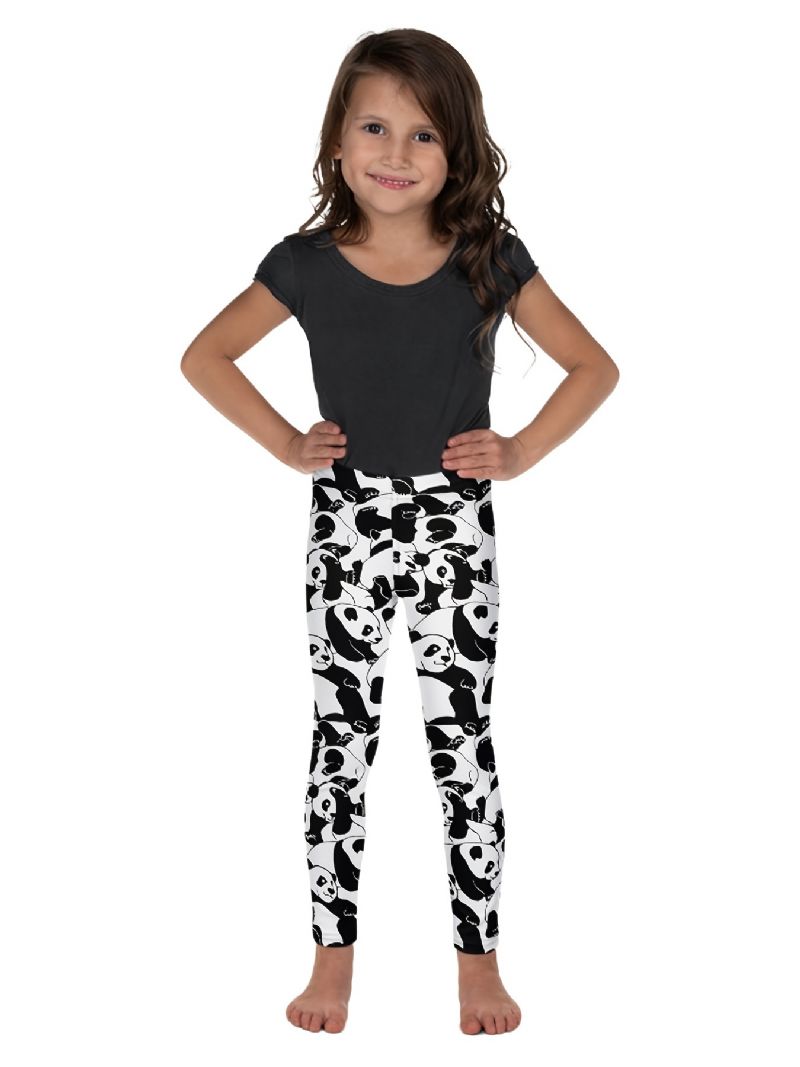 Piger Polyester High Stretch Leggings Med Panda Prints