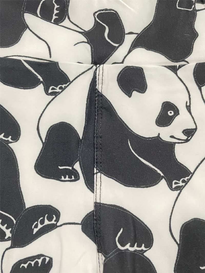 Piger Polyester High Stretch Leggings Med Panda Prints