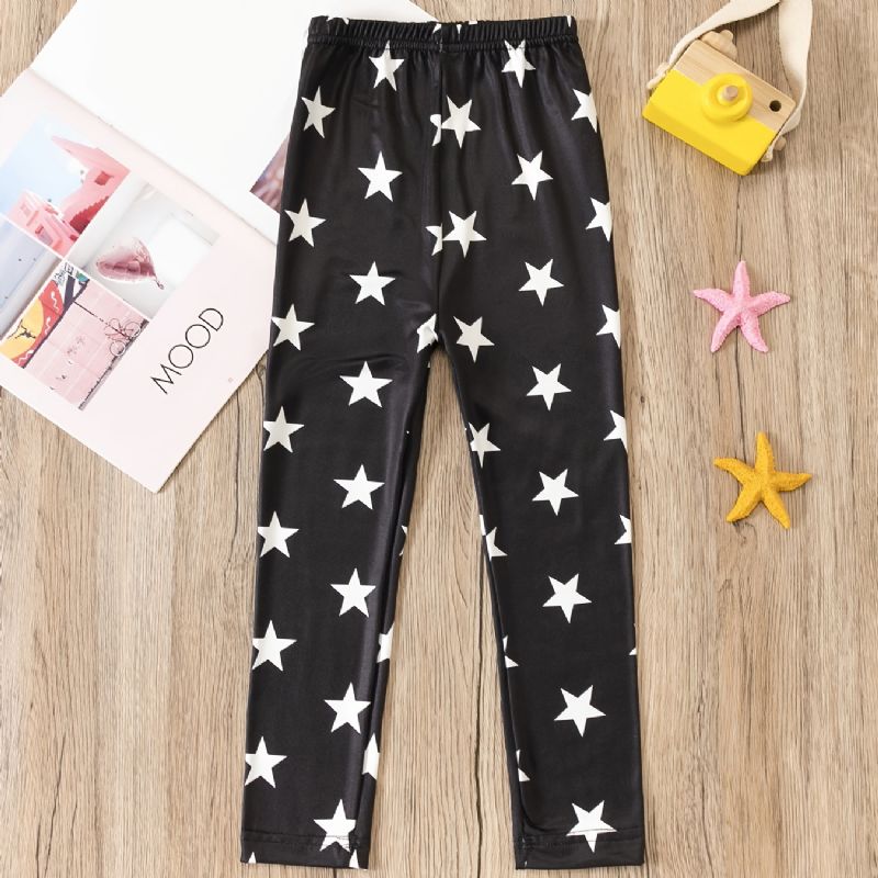 Piger Star Print Elastisk Talje Leggings Bundbukser Børnetøj