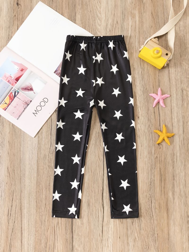 Piger Star Print Elastisk Talje Leggings Bundbukser Børnetøj