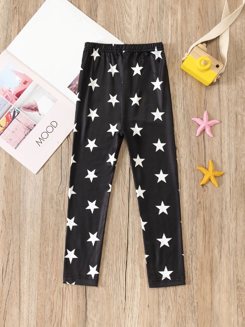 Piger Star Print Elastisk Talje Leggings Bundbukser Børnetøj