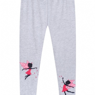 Piger Stretch Bløde Leggings Prinsesse Print Bukser Børnetøj