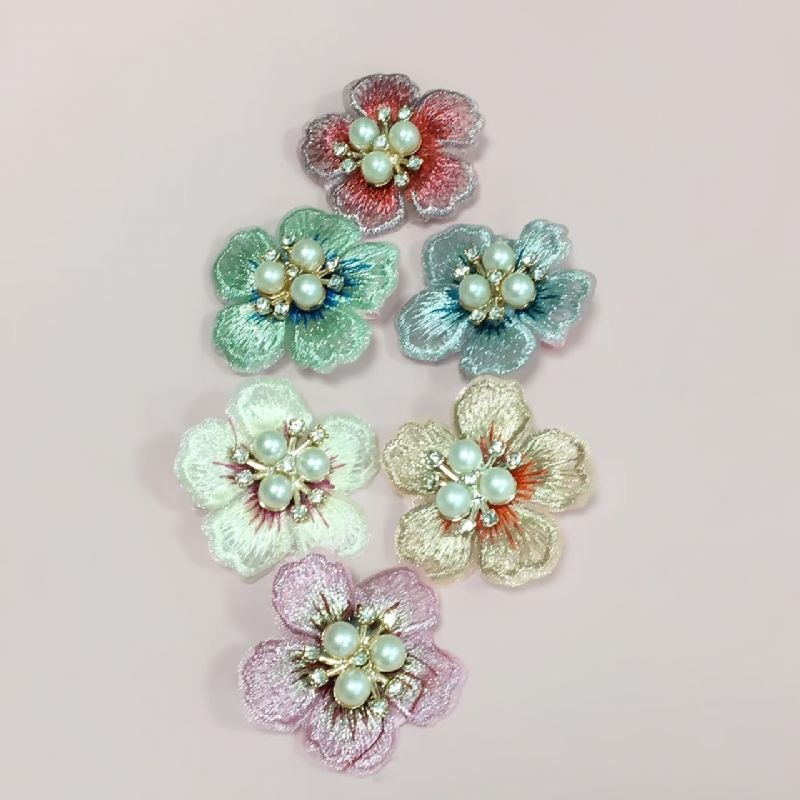 6 Stk Piger Hårspænde Faux Pearl Flower Decor Hårnåle Side Clip Hårtilbehør