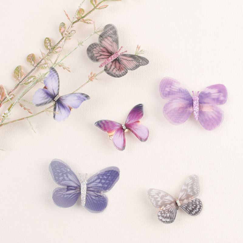 Boutique Butterfly Hårclips Glitter Barrettes Cute Corlorful Piger Hårspænder