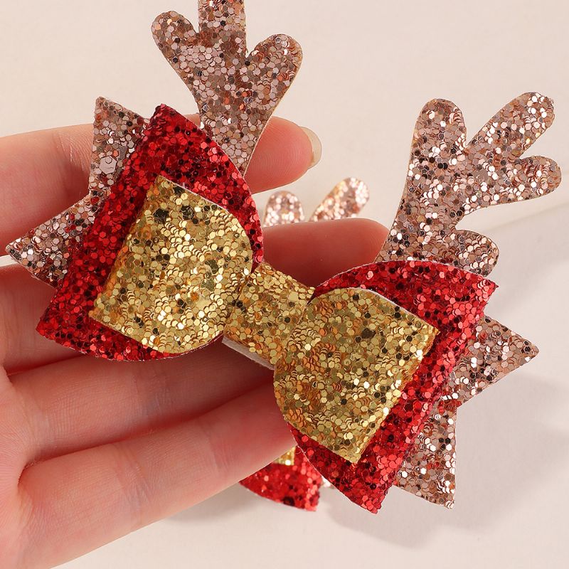 Christmas Elk Point Cute Børn Hair Clip 2 Stk