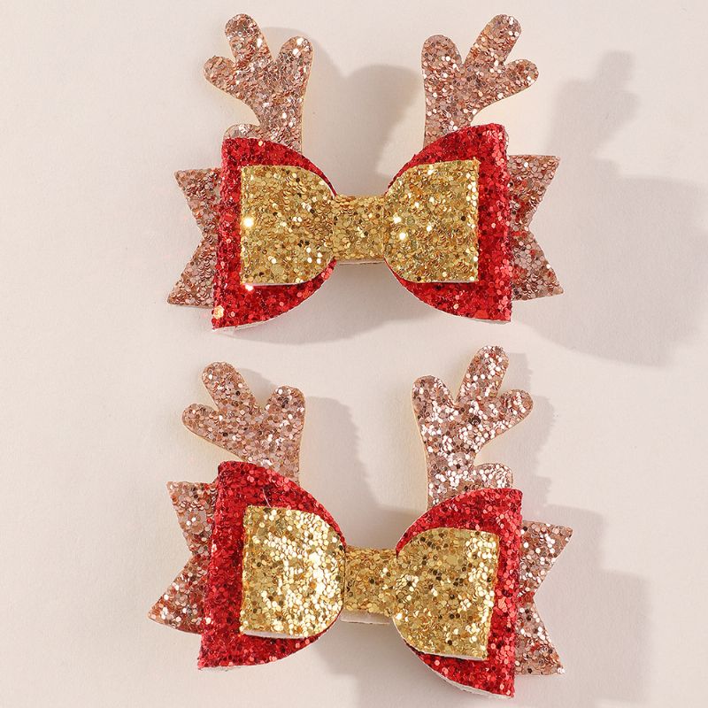 Christmas Elk Point Cute Børn Hair Clip 2 Stk