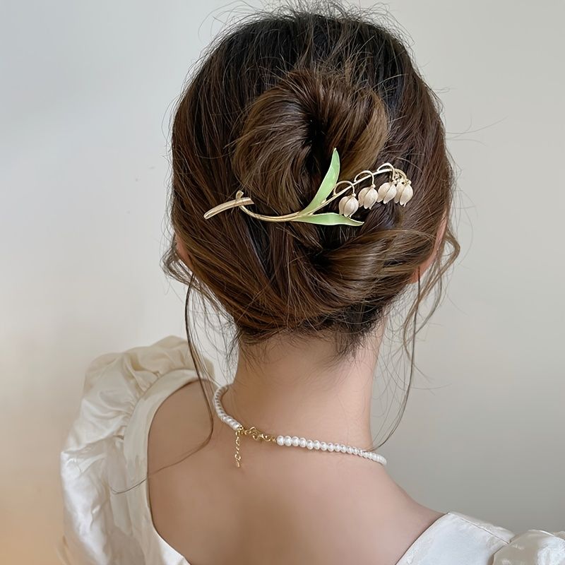 Elegant Hårklo Blåklokke Blomst Hårclips Hårtilbehør Frøspænde Hårnålekløer Clip Ornament Kvinder Piger