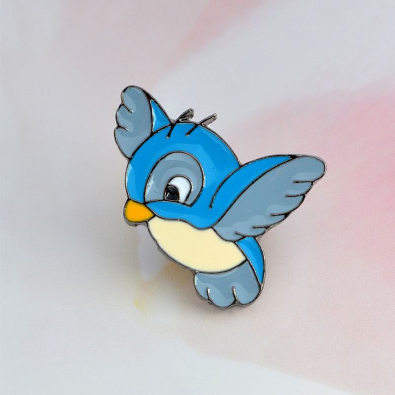 Emalje Blue Bird Pin Cartoon Broche Denim Jakke Knap Shirt Badge