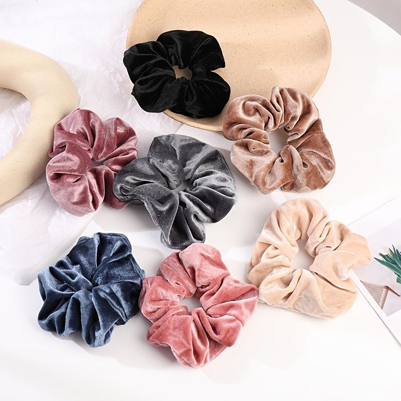 Hår Scrunchies Premium Velvet Scrunchy Elastiske Hårbånd Til Piger Kvinder Hårtilbehør Hestehaleholdere 5 Stk.