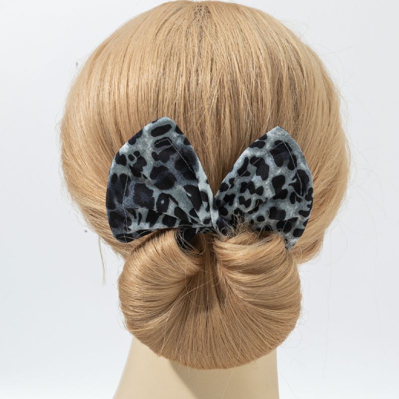 Leopard Basic Hår Pandebånd Piger Hårtilbehør Magic Donut Wire Hårbolle Maker Clip Scrunchies Til Hår