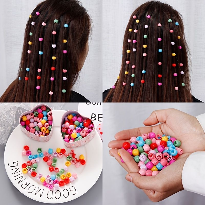 Mini Hair Claw Clips Rainbow Beads Clip Til Børn Piger Kvinder Små Farverige Plastik Kæbe Klip Mode Hår Tilbehør Til