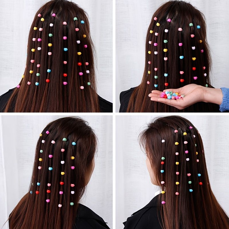 Mini Hair Claw Clips Rainbow Beads Clip Til Børn Piger Kvinder Små Farverige Plastik Kæbe Klip Mode Hår Tilbehør Til