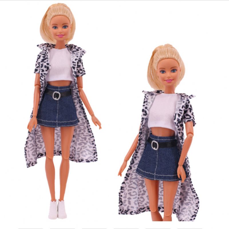 Nyeste Kjole Barbie Denimnederdel Blå Nederdel Pigedukketøj Passer Til 30 cm Dukketilbehør Gør-det-selv-gave Høje Hæle