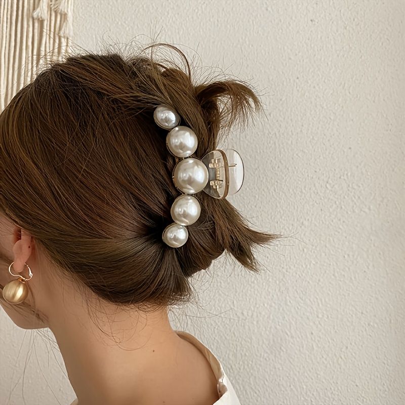 Pearl Hair Claw Styling Hårspænder Stærkt Hold Hårkæbeclips Store Skridsikkert Hårtilbehør Fødselsdagsgave Til Kvinder Piger Datter Kæreste