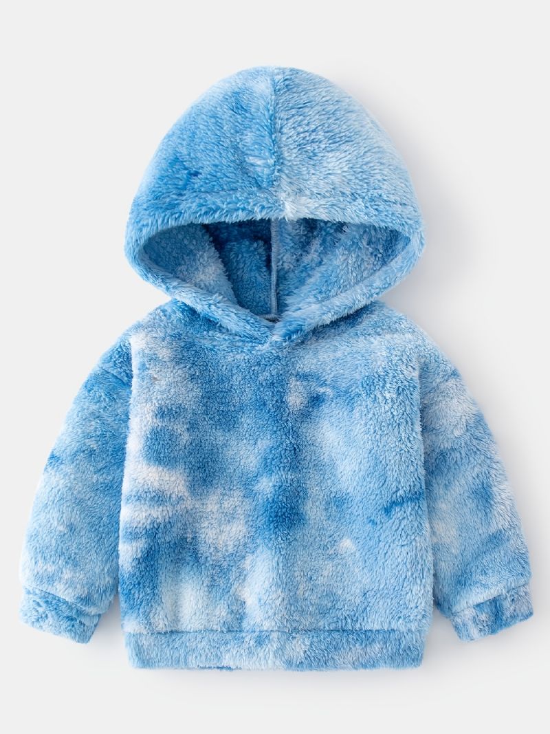 2 Stk Baby Plys Hættetrøje Tie Dye Langærmet Pullover Sweatshirt & Buksesæt Drenge Piger Børn Tøj