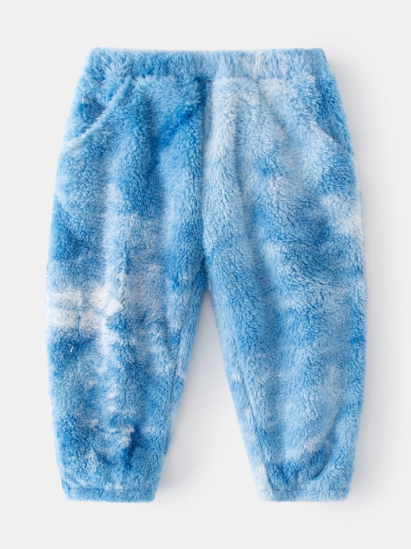 2 Stk Baby Plys Hættetrøje Tie Dye Langærmet Pullover Sweatshirt & Buksesæt Drenge Piger Børn Tøj