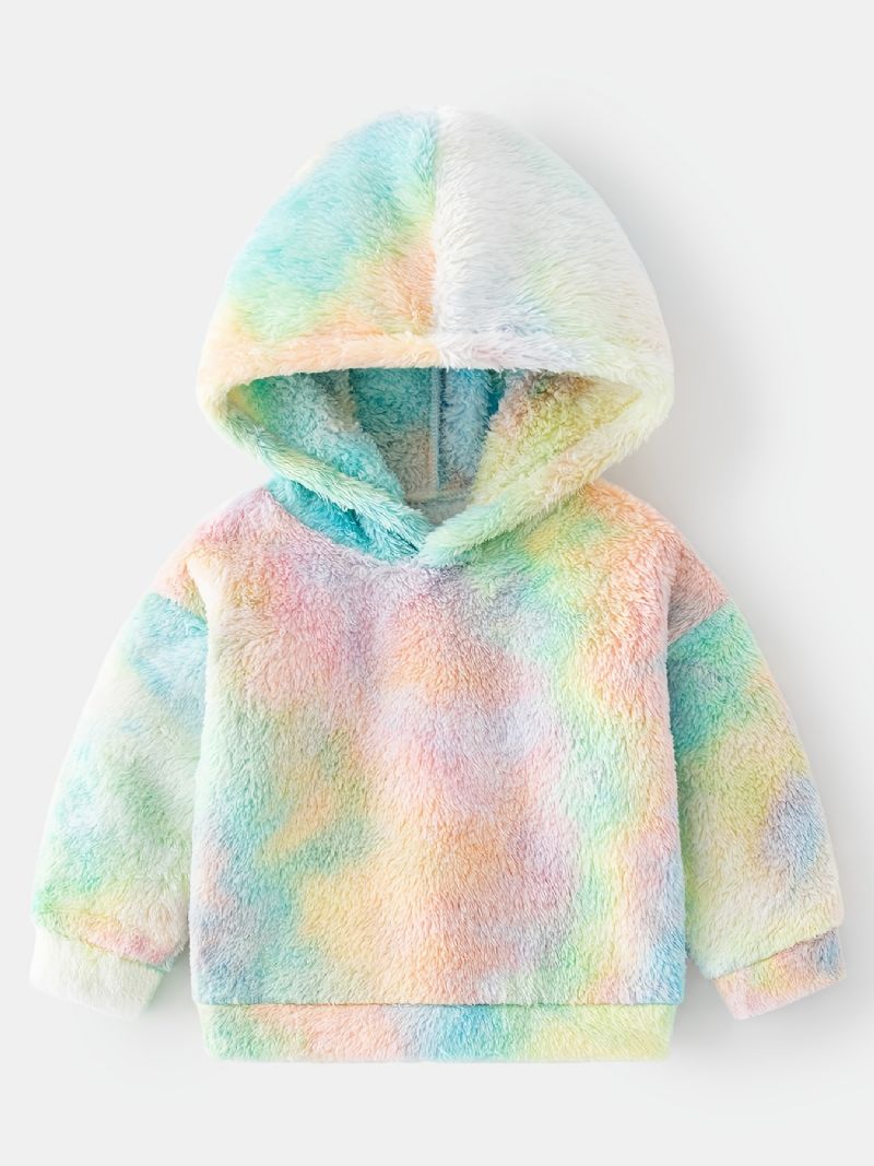 2 Stk Baby Plys Hættetrøje Tie Dye Langærmet Pullover Sweatshirt & Buksesæt Drenge Piger Børn Tøj