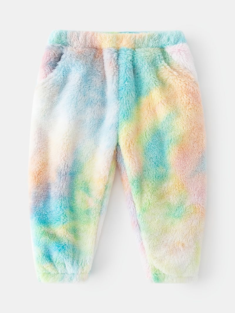 2 Stk Baby Plys Hættetrøje Tie Dye Langærmet Pullover Sweatshirt & Buksesæt Drenge Piger Børn Tøj