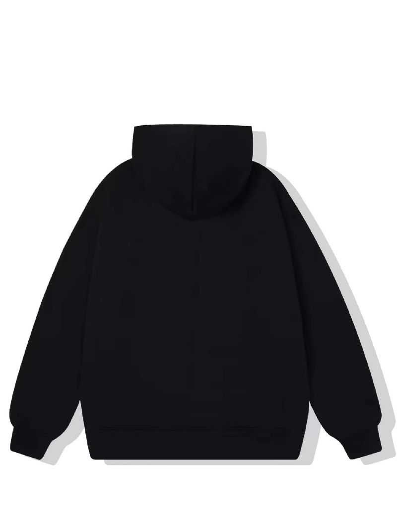 Anime Pige Print Hættetrøje Fleece Pullover Snøre Kængurulomme Aktiv Unisex Sweatshirt