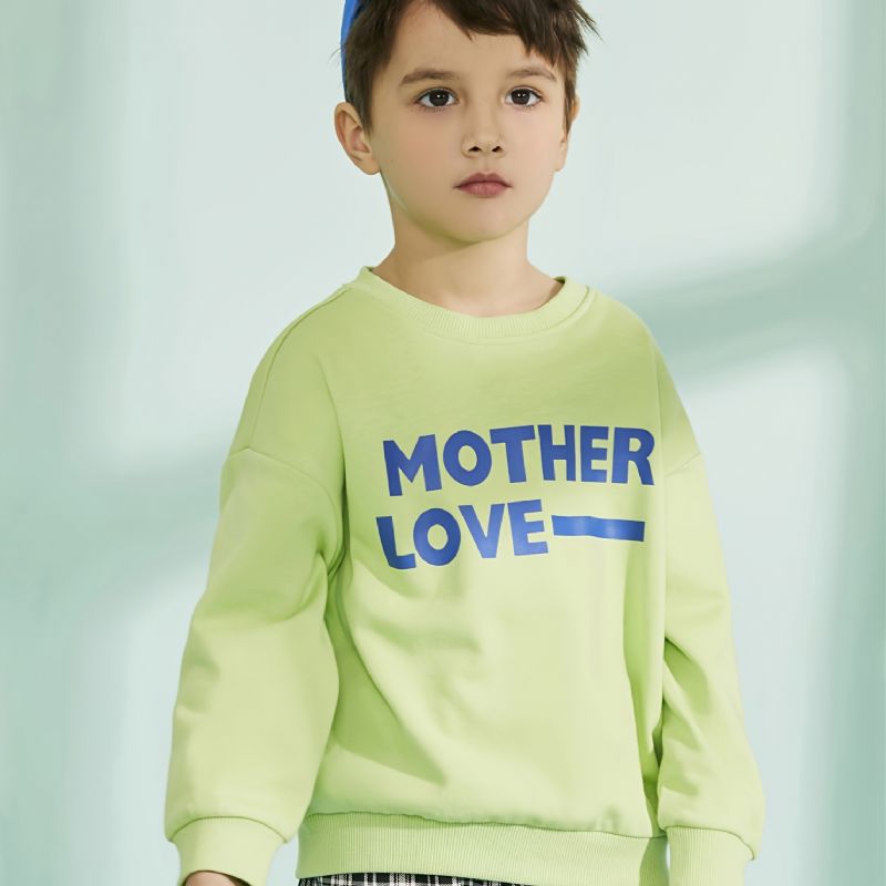 Baby Drenge Brev Print Pullover Rundhals Langærmet Sweatshirt